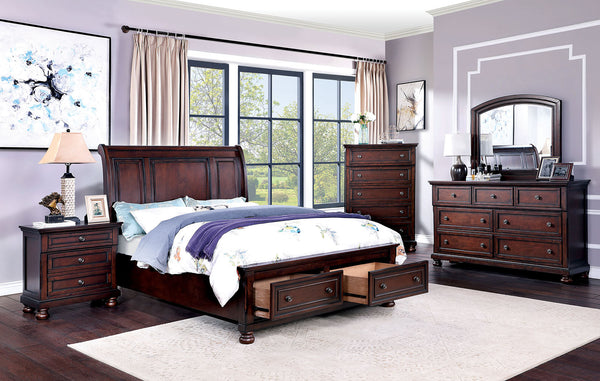 Furniture Of America Wells Dark Cherry Transitional 4-Piece Queen Bedroom Set Model CM7548CH-DR-Q-4PC - MONAVILLA