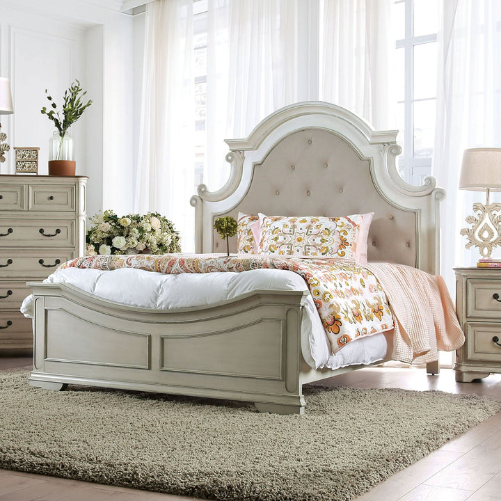 Furniture Of America Pembroke Antique Whitewash Transitional Bed Model CM7561 - MONAVILLA