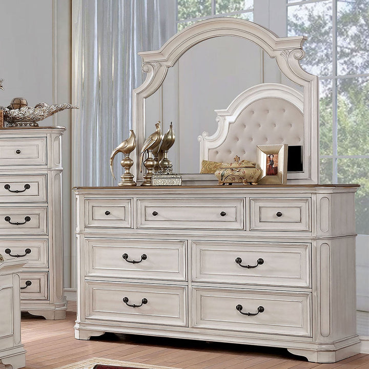 Furniture Of America Pembroke Antique Whitewash Transitional Dresser Model CM7561D - MONAVILLA