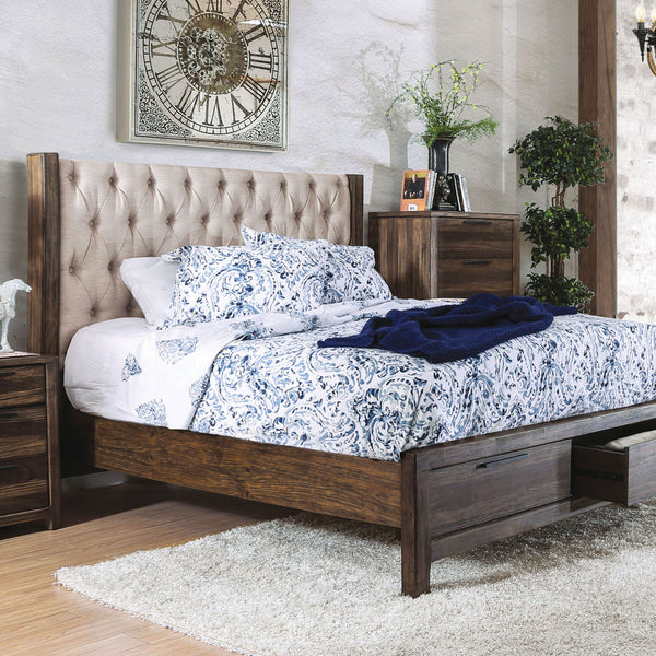 Furniture Of America Hutchinson Rustic Natural Tone/Beige Rustic Bed With Drawers Model CM7577DR - MONAVILLA