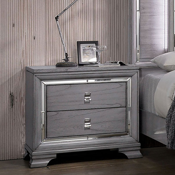 Furniture Of America Alanis Light Gray Contemporary Night Stand Model CM7579N - MONAVILLA