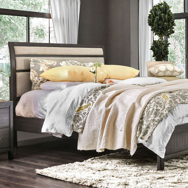 Furniture Of America Berenice Gray/Beige Transitional Bed Model CM7580GY - MONAVILLA