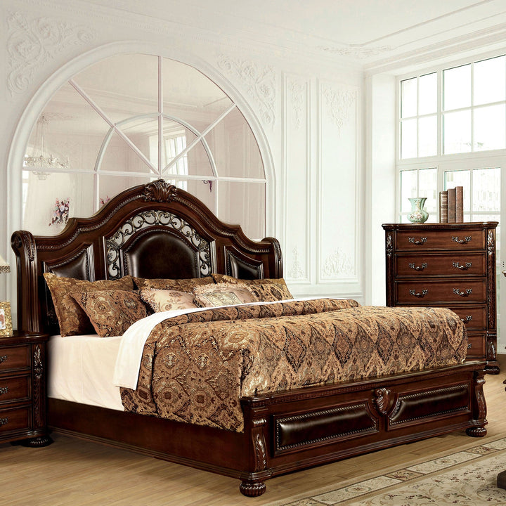 Furniture Of America Flandreau Brown Cherry/Espresso Traditional Bed Model CM7588 - MONAVILLA