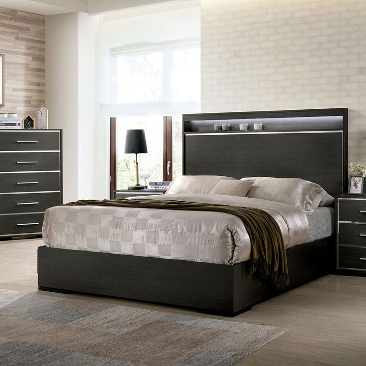 Furniture Of America Camryn Warm Gray Contemporary Queen Bed Model CM7589Q-BED - MONAVILLA