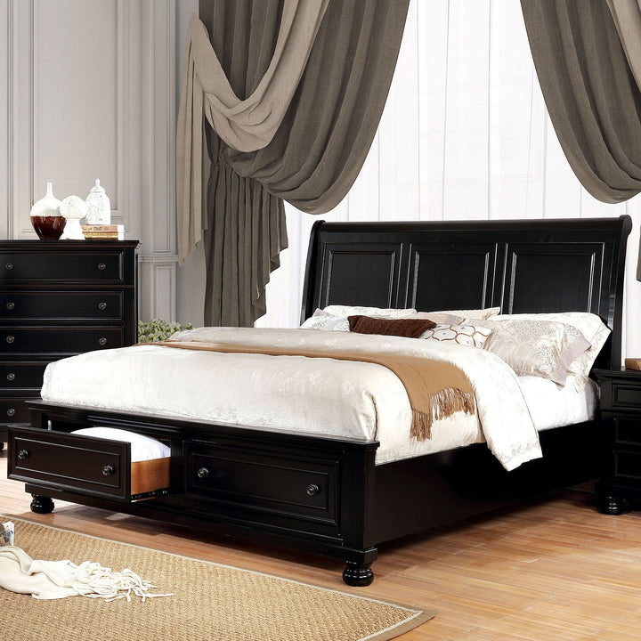 Furniture Of America Castor Black Transitional Bed Model CM7590BK - MONAVILLA