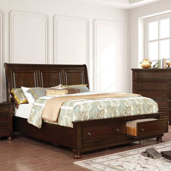 Furniture Of America Castor Brown Cherry Transitional Queen Bed Model CM7590CH-Q-BED - MONAVILLA