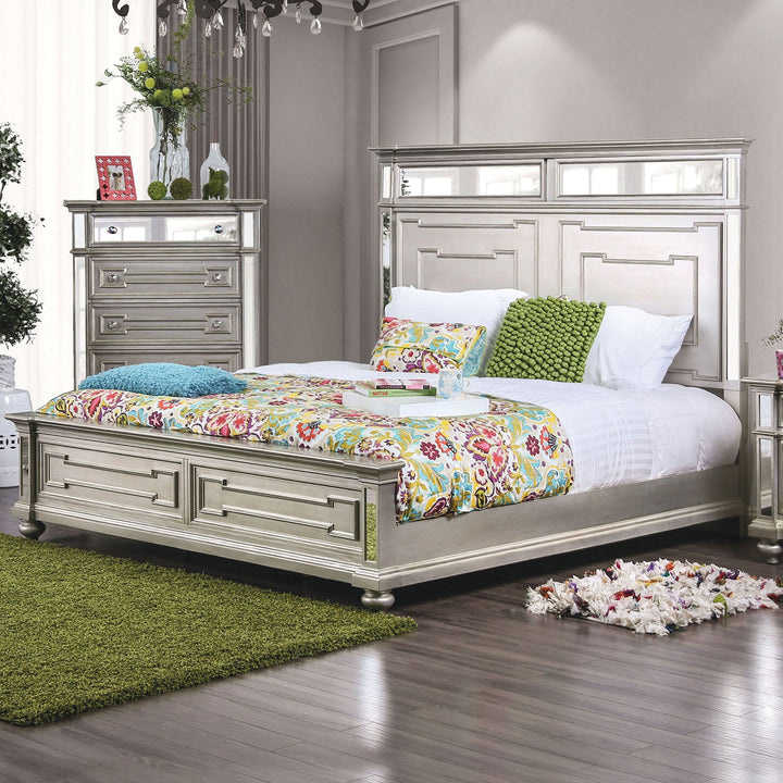 Furniture Of America Salamanca Silver Glam Bed Model CM7673 - MONAVILLA