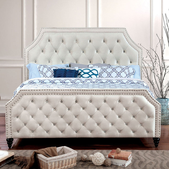 Furniture Of America Claudine Beige Transitional Queen Bed Model CM7675Q-BED - MONAVILLA