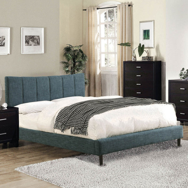 Furniture Of America Ennis Dark Blue Contemporary Queen Bed Model CM7678BL-Q-BED-VN - MONAVILLA