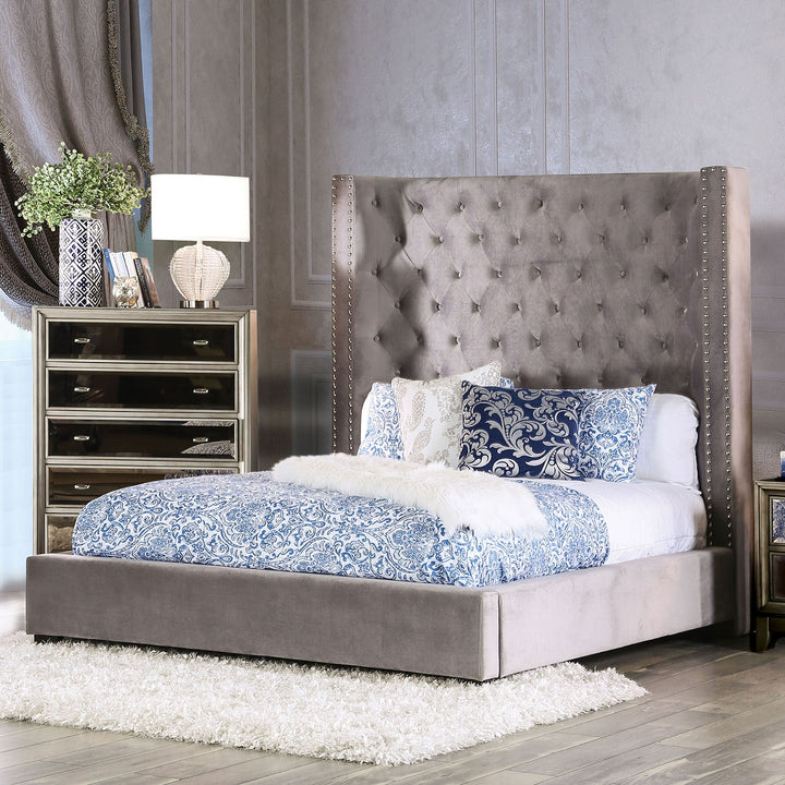 Furniture Of America Cierra Gray Transitional Bed, Gray Model CM7679GY - MONAVILLA