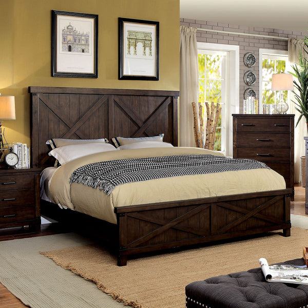 Furniture Of America Bianca Dark Walnut Rustic Queen Bed Model CM7734Q-BED - MONAVILLA