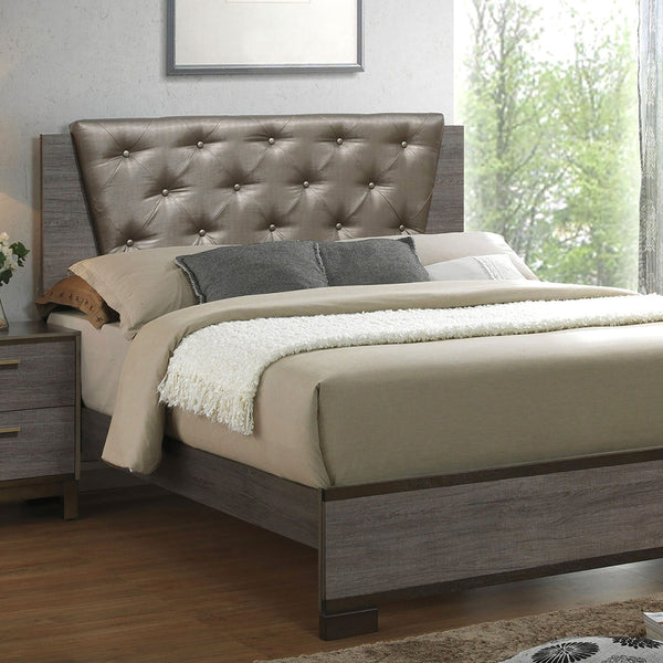 Furniture Of America Manvel Two-Tone Antique Gray Contemporary Queen Bed Model CM7867Q-BED - MONAVILLA