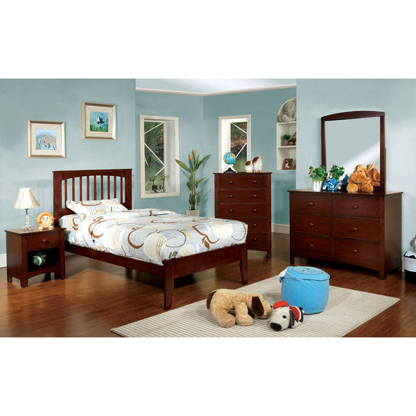 Furniture Of America Pine Brook Cherry Transitional 4-Piece Twin Bedroom Set Model CM7908CH-T-7905-4PC - MONAVILLA