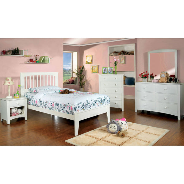 Furniture Of America Pine Brook White Transitional 4-Piece Full Bedroom Set Model CM7908WH-F-7905-4PC - MONAVILLA