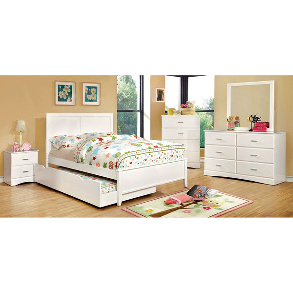 Furniture Of America Prismo White Transitional 4-Piece Full Bedroom Set Model CM7941WH-F-4PC - MONAVILLA