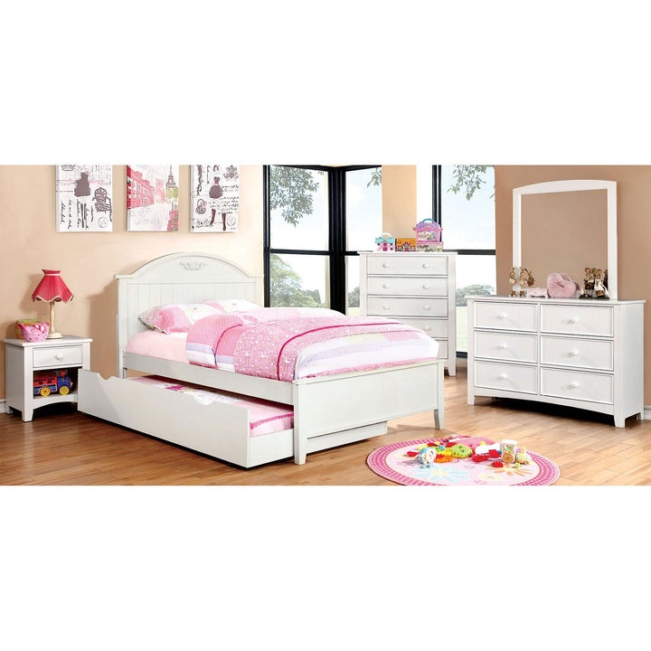 Furniture Of America Medina White Transitional Twin Bed Model CM7942WH-T-BED - MONAVILLA