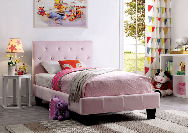 Furniture Of America Velen Blush Pink Contemporary Twin Bed Model CM7949PK-T-BED - MONAVILLA