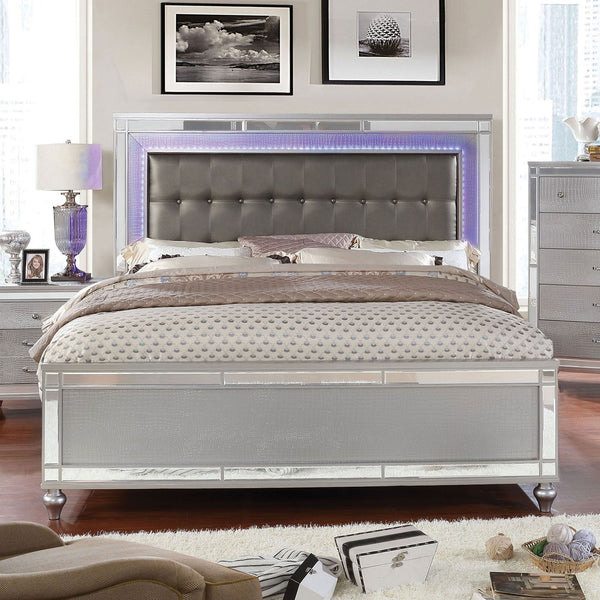 Furniture Of America Brachium Silver Contemporary Queen Bed Model CM7977SV-Q-BED - MONAVILLA