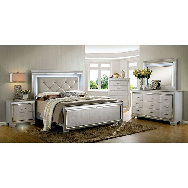 Furniture Of America Bellanova Silver Contemporary Bed Model CM7979SV - MONAVILLA