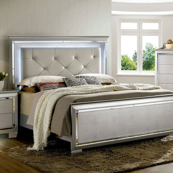 Furniture Of America Bellanova Silver Contemporary Queen Bed Model CM7979SV-Q-BED - MONAVILLA