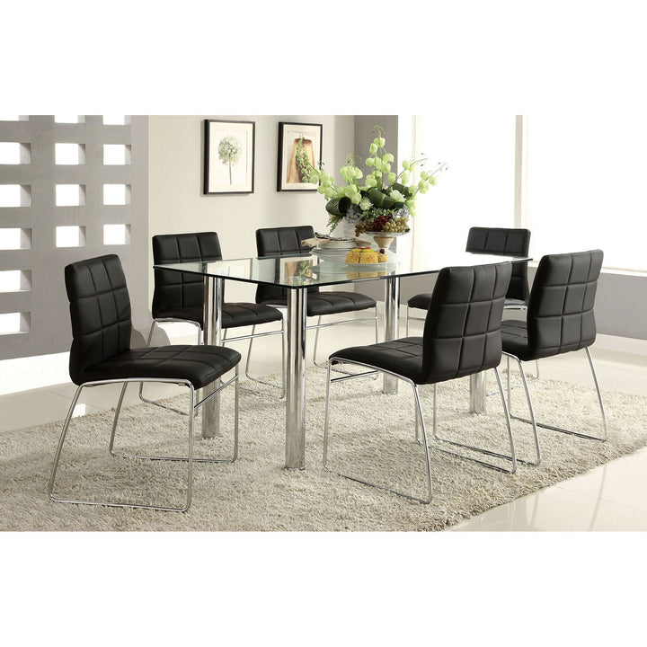 Furniture Of America Oahu Chrome Contemporary Dining Table Model CM8319T-TABLE - MONAVILLA