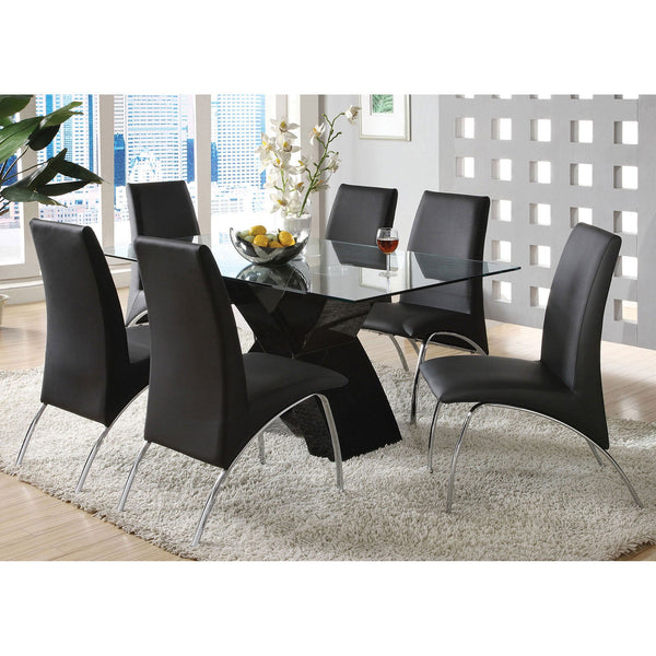 Furniture Of America Wailoa Black Contemporary Dining Table Model CM8370BK-T-TABLE - MONAVILLA