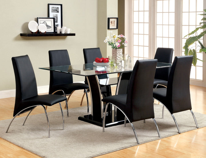 Furniture Of America Glenview Black Contemporary Dining Table Model CM8372BK-T-TABLE - MONAVILLA