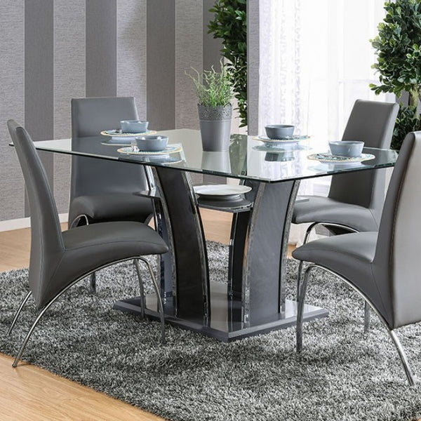 Furniture Of America Glenview Gray/Chrome Contemporary Dining Table Model CM8372GY-T-TABLE