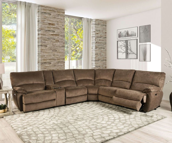 Furniture Of America Brown Cerelia Power Sectional Model CM9909BR-SECT-PM - MONAVILLA