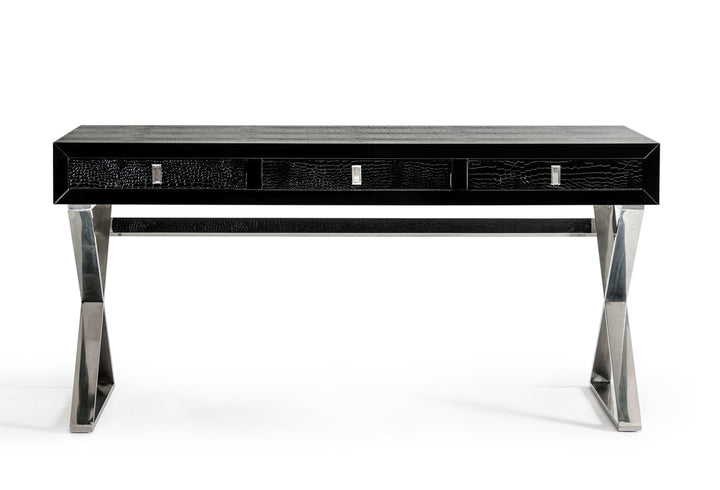 A&X Congress Transitional Black Crocodile Desk - MONAVILLA