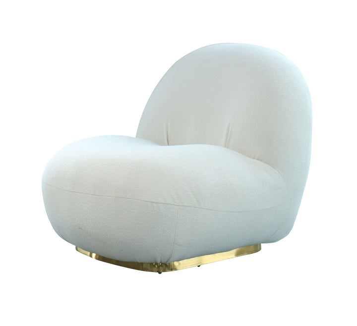 Modrest Crestone Modern White Sherpa Accent Chair - MONAVILLA