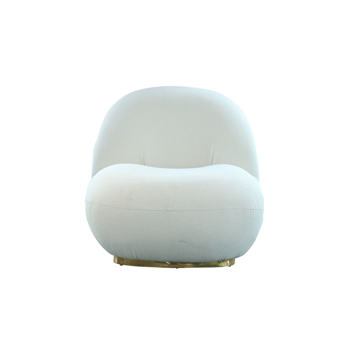 Modrest Crestone Modern White Sherpa Accent Chair - MONAVILLA