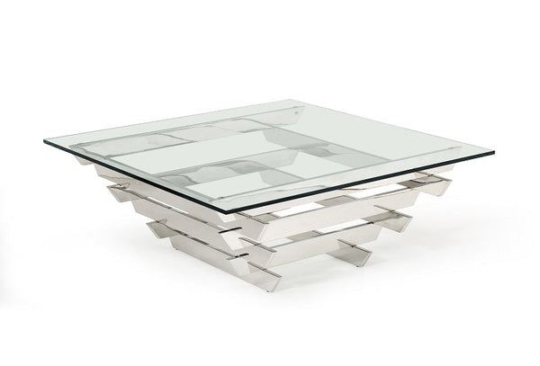 Modrest Upton Modern Square Glass Coffee Table - MONAVILLA