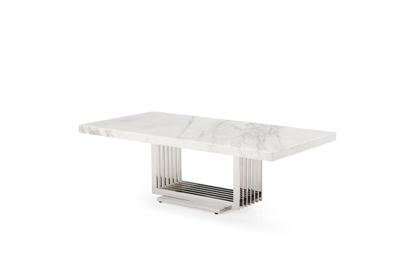 Modrest Kingsley Modern Marble & Stainless Steel Coffee Table - MONAVILLA