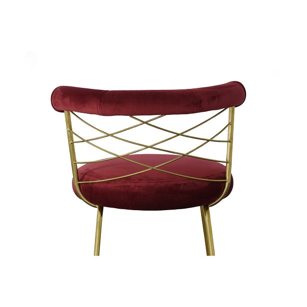 Modrest Dakin Modern Glam Red & Gold Barstool - MONAVILLA