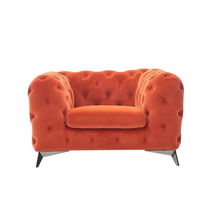 Divani Casa Delilah Modern Orange Fabric Chair - MONAVILLA