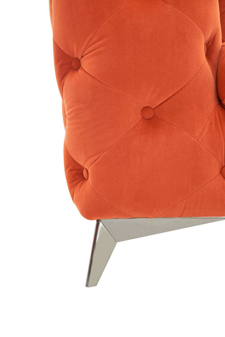 Divani Casa Delilah Modern Orange Fabric Chair - MONAVILLA