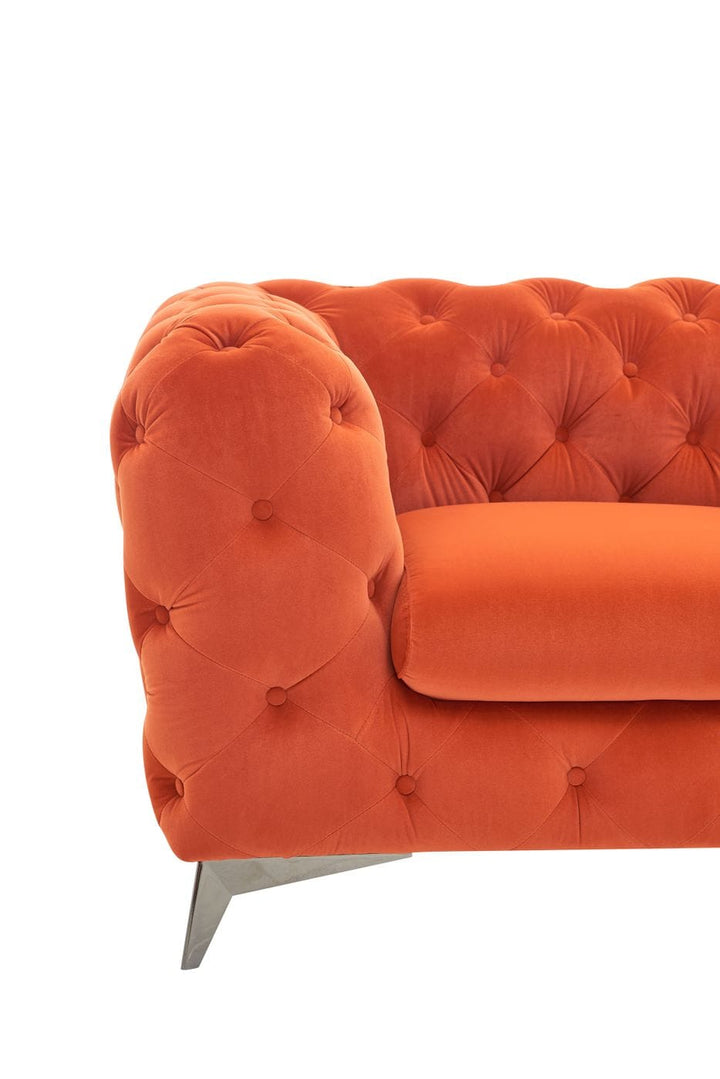 Divani Casa Delilah Modern Orange Fabric Chair - MONAVILLA