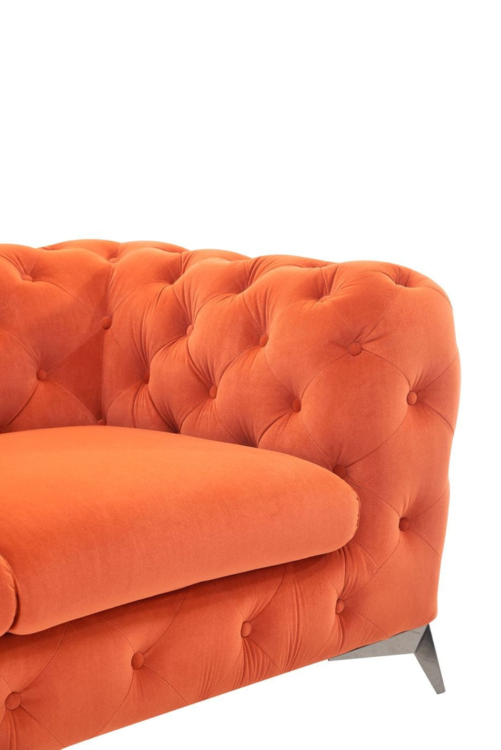 Divani Casa Delilah Modern Orange Fabric Chair - MONAVILLA