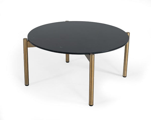 Modrest Denzel Black Marble & Gold Coffee Table - MONAVILLA