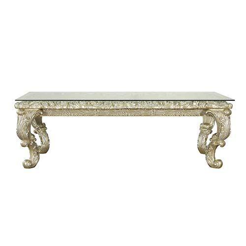 ACME Vatican Champagne Silver Finish Dining Table Model DN00467 - MONAVILLA