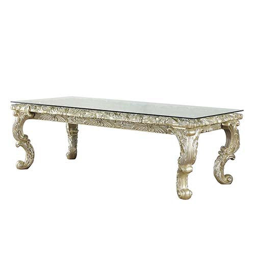 ACME Vatican Champagne Silver Finish Dining Table Model DN00467 - MONAVILLA