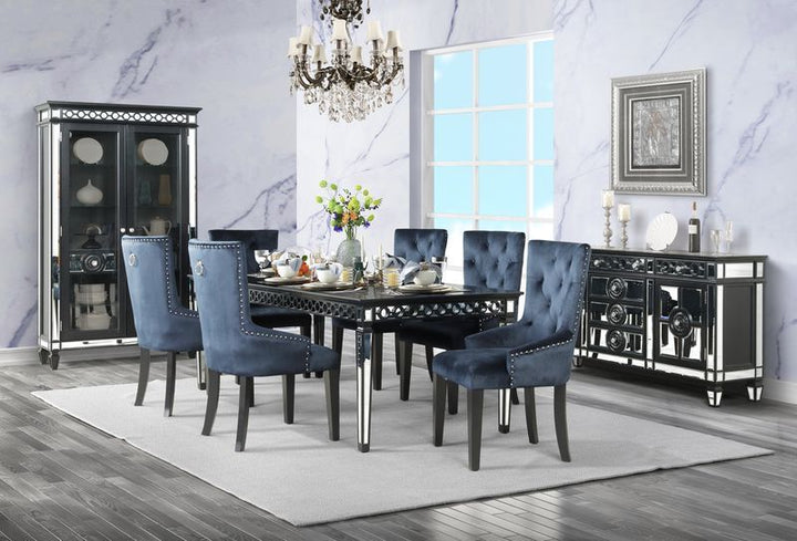 ACME Varian II BLACK & Sliver FINISH Dining Table Model DN00590 - MONAVILLA