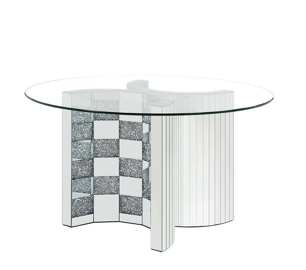 ACME Noralie Mirrored & Faux Diamonds Dining Table Model DN00718 - MONAVILLA