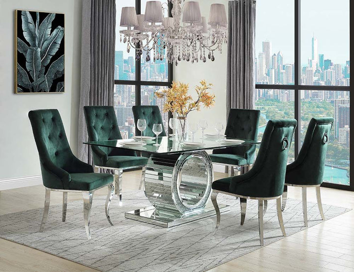 ACME Noralie Mirrored & Faux Diamonds Dining Table Model DN00720 - MONAVILLA