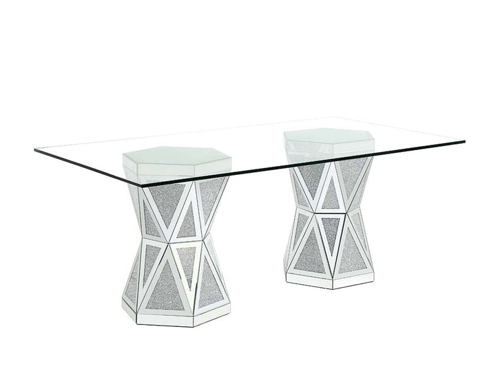 ACME Noralie Mirrored & Faux Diamonds Dining Table Model DN00722 - MONAVILLA