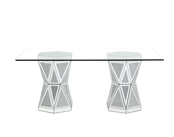 ACME Noralie Mirrored & Faux Diamonds Dining Table Model DN00722 - MONAVILLA