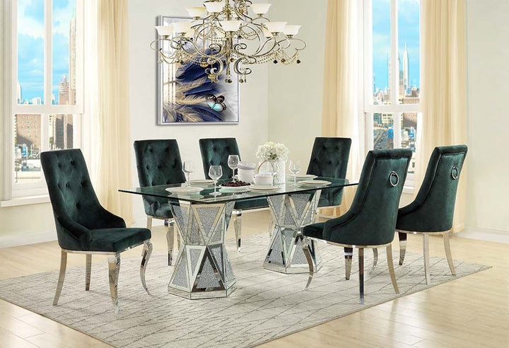 ACME Noralie Mirrored & Faux Diamonds Dining Table Model DN00722 - MONAVILLA