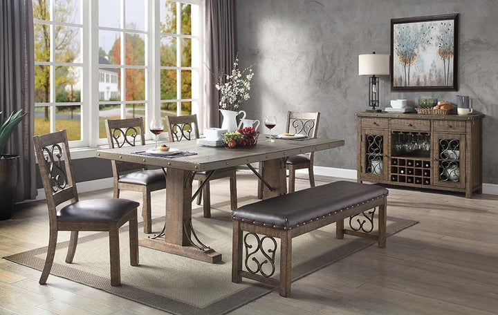 ACME Raphaela Weathered Cherry Finish Dining Table Model DN00980 - MONAVILLA