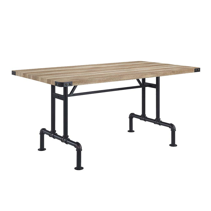 ACME Edina Oak & Sandy Black Finish Dining Table Model DN01057 - MONAVILLA